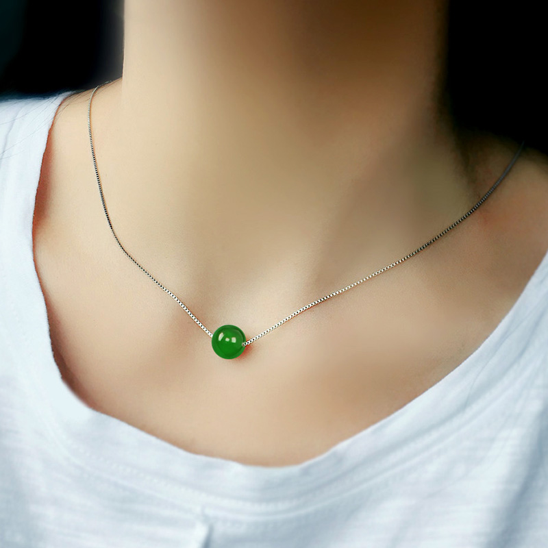 temperament Japan Korea Edition Simplicity Red and green agate 925 Silver Necklace Pendant have cash less than that is registered in the accounts clavicle With accessories Pendantin the Accessories/Fashion Jewelry, Necklace category - from Buy2taobao.com to provide professional Taobao agent buy service