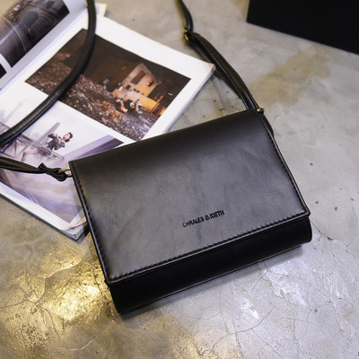 2015新款复古小方包黑色简约女包小包包女士单肩斜挎包斜挎邮差包