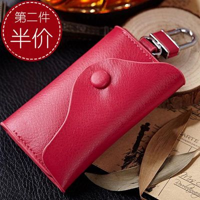 时尚真品纯色牛皮钥匙包钥匙扣 男士 女士 多功能韩版 锁匙包特