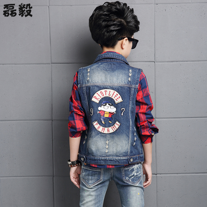 Boy Cowboy vest 2019 spring and autumn new pattern Children's clothing children Denim Waistcoat jacket CUHK Denim vestin the Children/Baby/Family fitted , Vest category - from Buy2taobao.com to provide professional Taobao agent buy service
