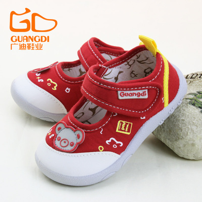 广迪童鞋 女休闲软底学步鞋公主鞋 魔术贴 秋款0-3岁  B127