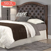 欧式全实木新古典床头板美式床屏酒店卧室样品房会所软包单双床背
