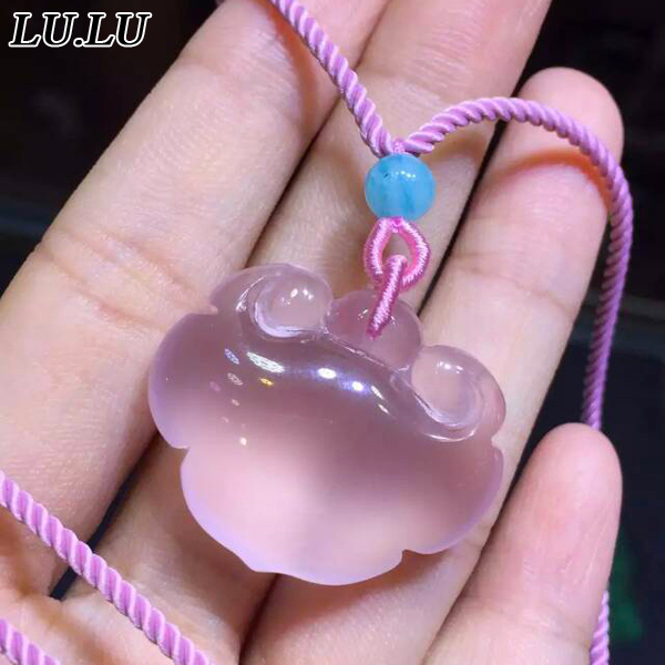 莫桑比克粉晶如意锁吊坠 毛衣链 晶体纯净无瑕疵 高档棉绳天河石|msdalam kategori Aksesori/Barang Kemas Fesyen, loket/loket - dari Buy2taobao.com untuk memberikan perkhidmatan ejen Taobao profesional membeli