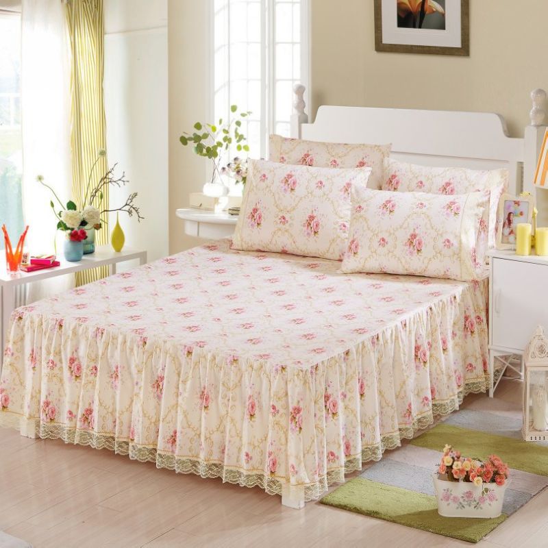 慧爱富安娜床裙蕾丝全棉公主床裙单双人床1.5