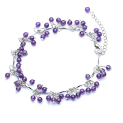 天然紫水晶手链 乌拉圭天然紫水晶手链 可做脚链 爱情定情石