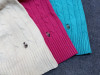小熊女款秋冬款天蓝色，玫红色扭花开衫外套，保暖羊毛衣155-160-165