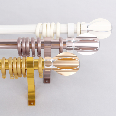 爱曼妮莎 加厚铝合金罗马杆窗帘杆单杆双杆窗帘轨道钠米静音杆