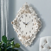 欧式天使挂钟家居客厅卧室静音时钟创意艺术钟表挂表石英钟16英寸