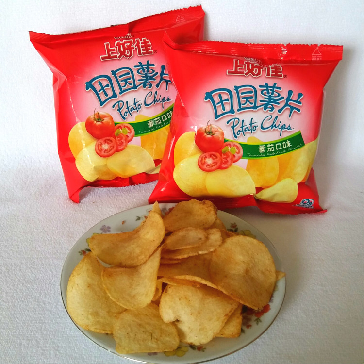 上好佳田园薯片包邮番茄味小包15克*25包膨化食品KTV小吃网吧零食|msdalam kategori makanan ringan/Nuts/Specialty, biskut/muncul, makanan sombong - dari Buy2taobao.com untuk memberikan perkhidmatan ejen Taobao profesional membeli