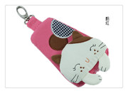 韩国版卡通可爱帆布艺汽车用钥匙包门禁卡套零钱袋女生款