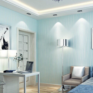 浅蓝色3D简约曲线条纹墙纸卧室客厅背景宾馆酒店简约素色浮雕壁纸