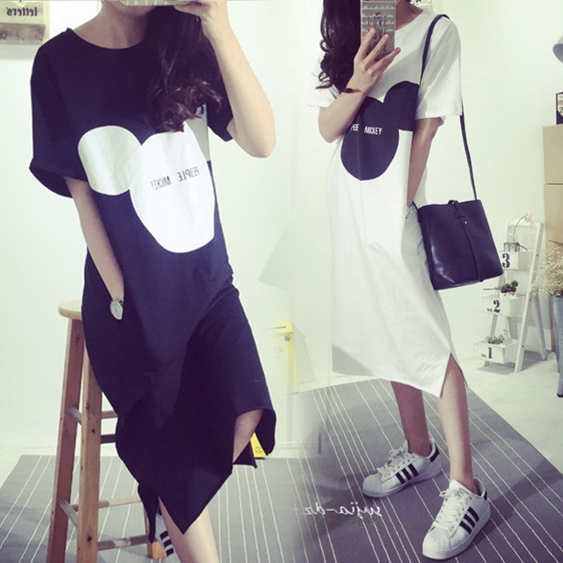 潮媽孕婦夏裝上衣卡通大碼寬松T恤裙子中長款純棉夏季短袖連衣裙在類目 孕婦裝/孕產婦用品/營養, 孕婦裝, 連衣裙中 - 來自Buy2taobao.com提供專業的淘寶代購服務