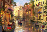 精准印花dmc纯棉绣线十字绣，客厅卧室欧美式风景油画日落在威尼斯