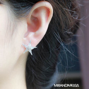 大号925纯银五角星耳钉女款星星耳饰 韩国时尚简约气质防过敏