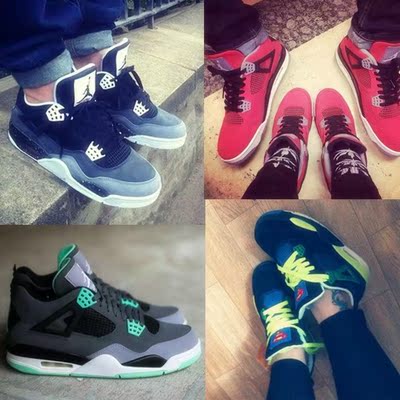 上下架计划:2014新款AJ4篮球鞋奥利奥正品aj男女鞋乔4情侣战靴耐磨运动跑步鞋