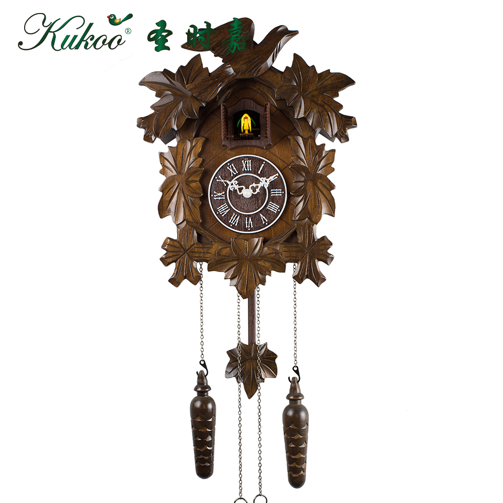 St. Cavendish classic Leaf Bird carving quartz Cuckoo Wall clock Light Timekeeping Cuckoo Clock Children's Day 6022 powder bluein the Home accessories , Home bell ornaments/Alarm Clock , Wall clock category - from Buy2taobao.com to provide professional Taobao agent buy service