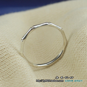集泰竹子竹节s925纯银戒指，女森系个性关节，极细指环简约小指尾戒