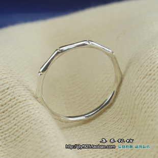 集泰竹子竹节s925纯银戒指，女森系个性，关节极细指环简约小指尾戒