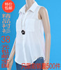 2014韩版夏季女装衬衫无袖，雪纺宽松直筒修身打底百搭立领开衫大码