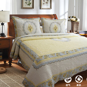 低调奢华 绣花纯棉水洗绗缝被 全棉床盖 床单空调被 