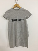 隆大大 VETEMENTS hello boy 灰色 特殊剪裁 女士短袖T恤