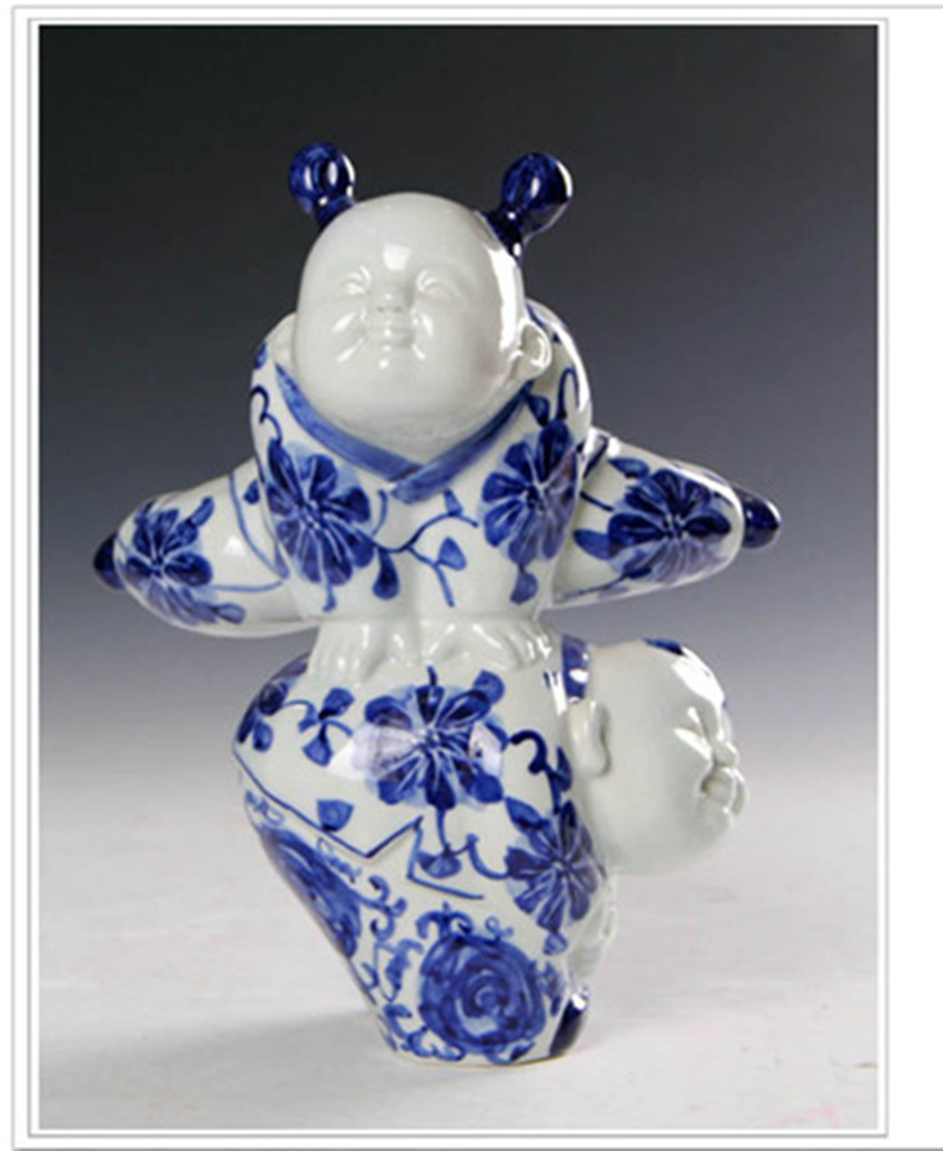 景德镇陶瓷名家手绘青花娃娃家居摆设艺术品童子人物摆件童趣在类目 家居饰品, 摆件中 - 来自Buy2taobao.com提供专业的淘宝代购服务