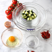 乐美雅透明钢化玻璃碗水果碗，沙拉碗大碗，料调碗耐热烘焙泡面碗汤碗