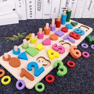 幼儿童木质数字拼图，1-2-3-4岁三到5周半小孩，男童女宝宝力玩具