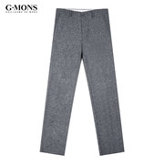 吉约蒙男士灰色正装西裤，直筒修身商务，休闲西服西装坠感裤子