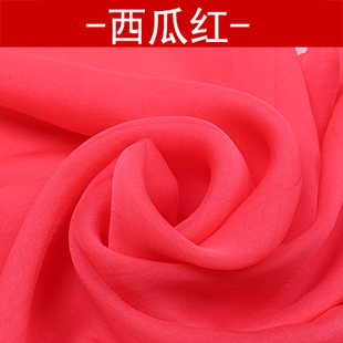 长款纯色真丝丝巾西瓜，红色超大纱巾薄款桑，蚕丝围巾秋季防晒披肩