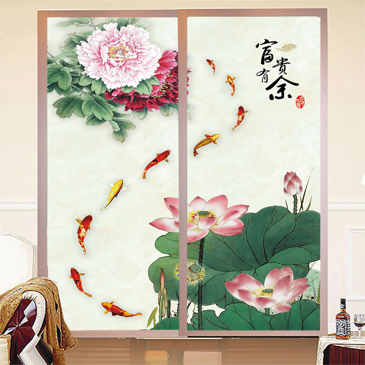 customized Glass Sticker bedroom Entrance Living room sliding door screen Background wall Film 3D Stickers decorate Wealth Nine fishin the Home accessories , Stickers , Ceramic tile/Glass Sticker category - from Buy2taobao.com to provide professional Taobao agent buy service