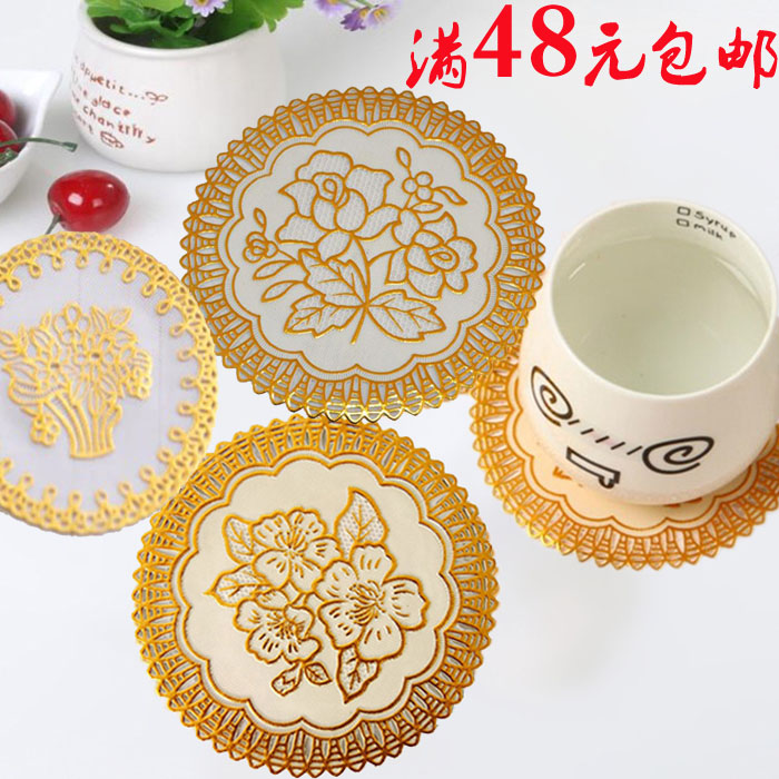 PVC Bronzing coaster lace Gilding Stamp pad Exquisite meal mat Ashtray pad Heat-insulated dishesin the Home Fabric , Table cloth , Placemats category - from Buy2taobao.com to provide professional Taobao agent buy service