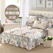 全棉加厚夹棉绗缝，纯棉床裙床笠床套床单床罩1.5米床1.8米床