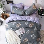 知性沉稳传统花卉四件套 单双人被套床单枕套被单可订做床笠 叶。