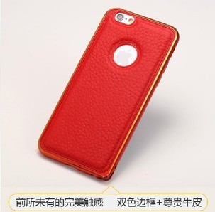 标题优化:苹果6真皮手机壳 iphone6   雪奈尔时尚奢华金属边框保护壳保护套