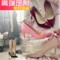 上下架计划:韩版欧美女士婚鞋黑红白裸色中高跟鞋漆皮性感尖头大小码细跟单鞋