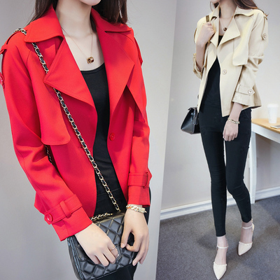 春装短外套女胖mm加肥加大码女装显瘦2017新款胖妹妹小西装风衣潮