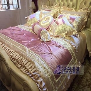 欧式法式奢华床上用品婚庆，美式家纺别墅软装新古典(新古典)床品四件套