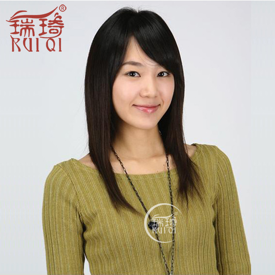 时尚可中分中长直发 假发 女士修脸斜刘海长发蓬松女生短直发|ruв категории кондиционер для волос/парик, парик, весь парик - от Buy2taobao.com для оказания профессиональной услуги покупки агента Taobao