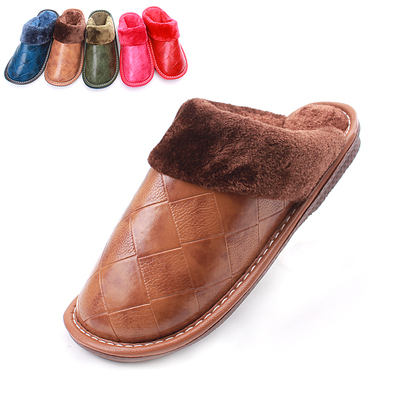 包邮男女居家棉拖鞋秋冬季情侣皮毛毛拖鞋厚底防水防滑室内保暖鞋