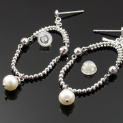 意大利简约珍珠耳环女子饰品，925纯银耳环耳圈耳扣新年礼物创意