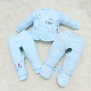 新生儿加厚棉衣三件套男女宝宝棉服，婴儿衣服秋冬季外套初生儿套装