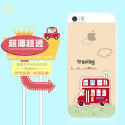 适用于苹果iphone55s手机套，日韩创意外壳卡通，超薄镂空透明软壳