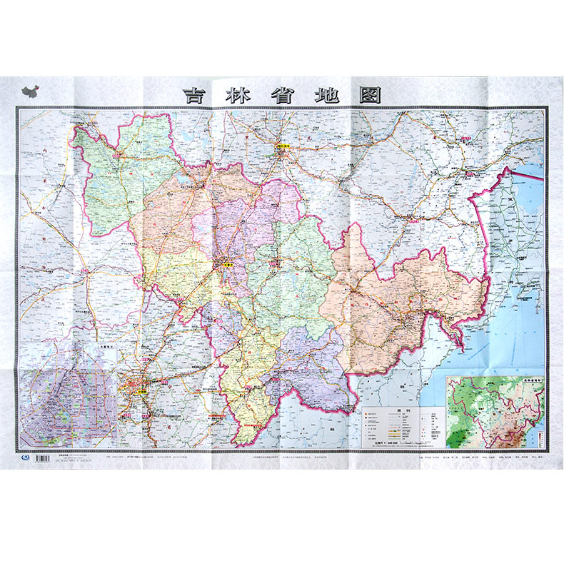 吉林省地图 2018新版吉林地图贴图 纸质盒装 交通地图行政 约1.1*0.8米 整张 折叠型 高清地图 中国分省系列地图|ruв категории книги/журнал/газета, карты/география, китай административная карта - от Buy2taobao.com для оказания профессиональной услуги покупки агента Taobao
