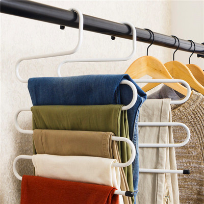 多功能魔术S型晾衣裤 挂裤子衣架 裤架裤夹子多层 裤挂裤架子收纳