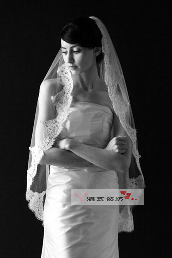 明星款复古新娘结婚婚纱头纱 高档奢华车骨宽蕾丝花边睫毛1米头纱在类目 服饰配件/皮带/帽子/围巾, 婚纱礼服配件, 头纱中 - 来自Buy2taobao.com提供专业的淘宝代购服务