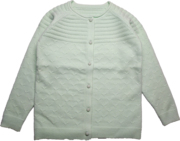 乐天baby*3-4岁女童，浅绿色厚羊绒，混纺开衫毛衣线衫针织衫