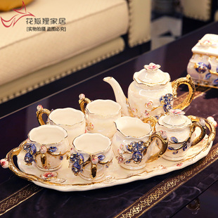欧式茶具套装客厅摆件陶瓷装饰品创意乔迁新居送新人结婚礼物