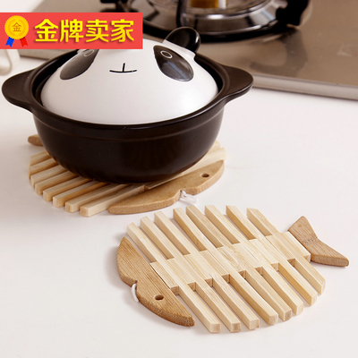 18包邮 创意鱼形竹制隔热垫子 锅垫碗垫杯垫盘垫餐垫餐桌垫防烫垫