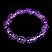 天然紫水晶貔貅手链紫水晶饰品貔貅手串